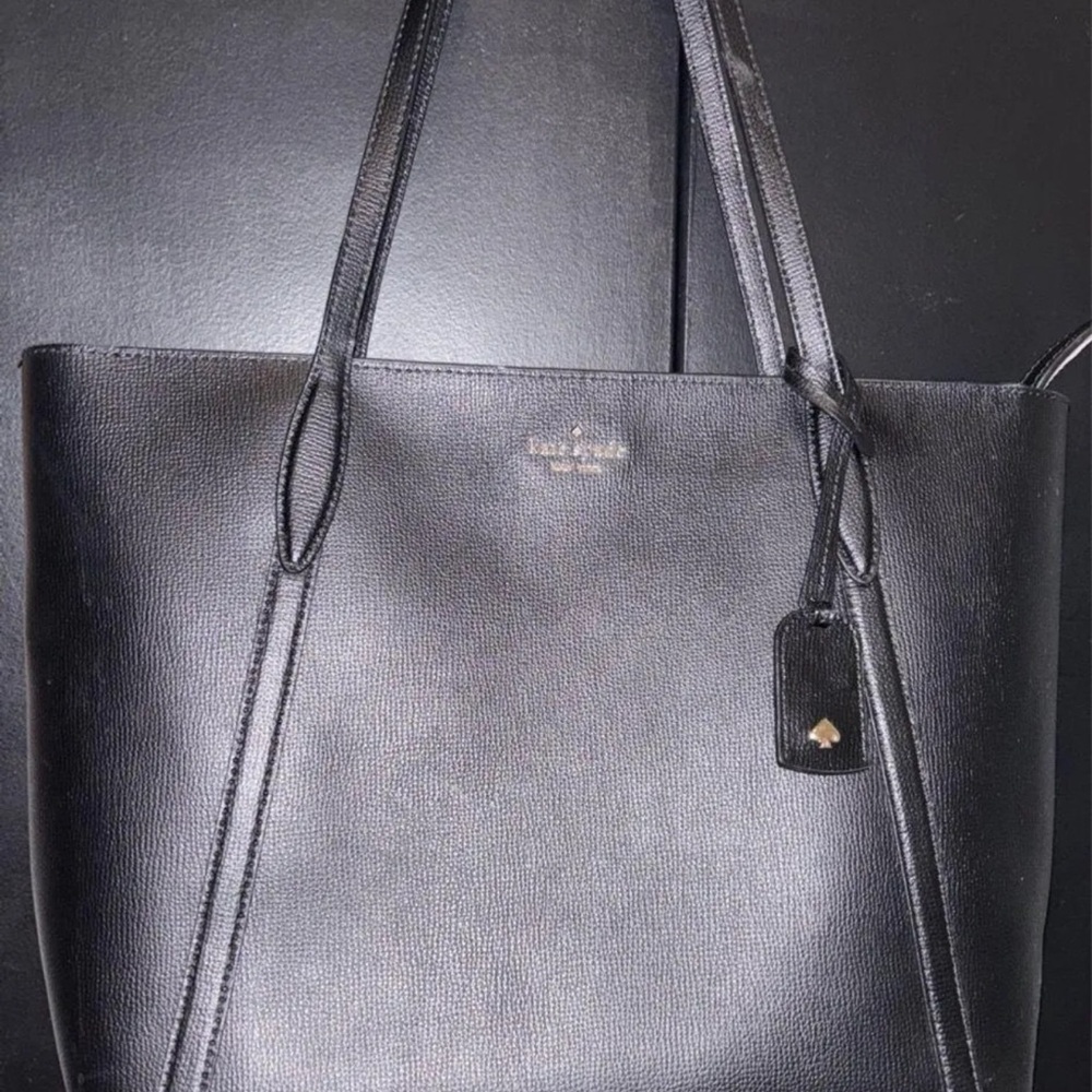 Kate Spade Black Structured Leather Tote